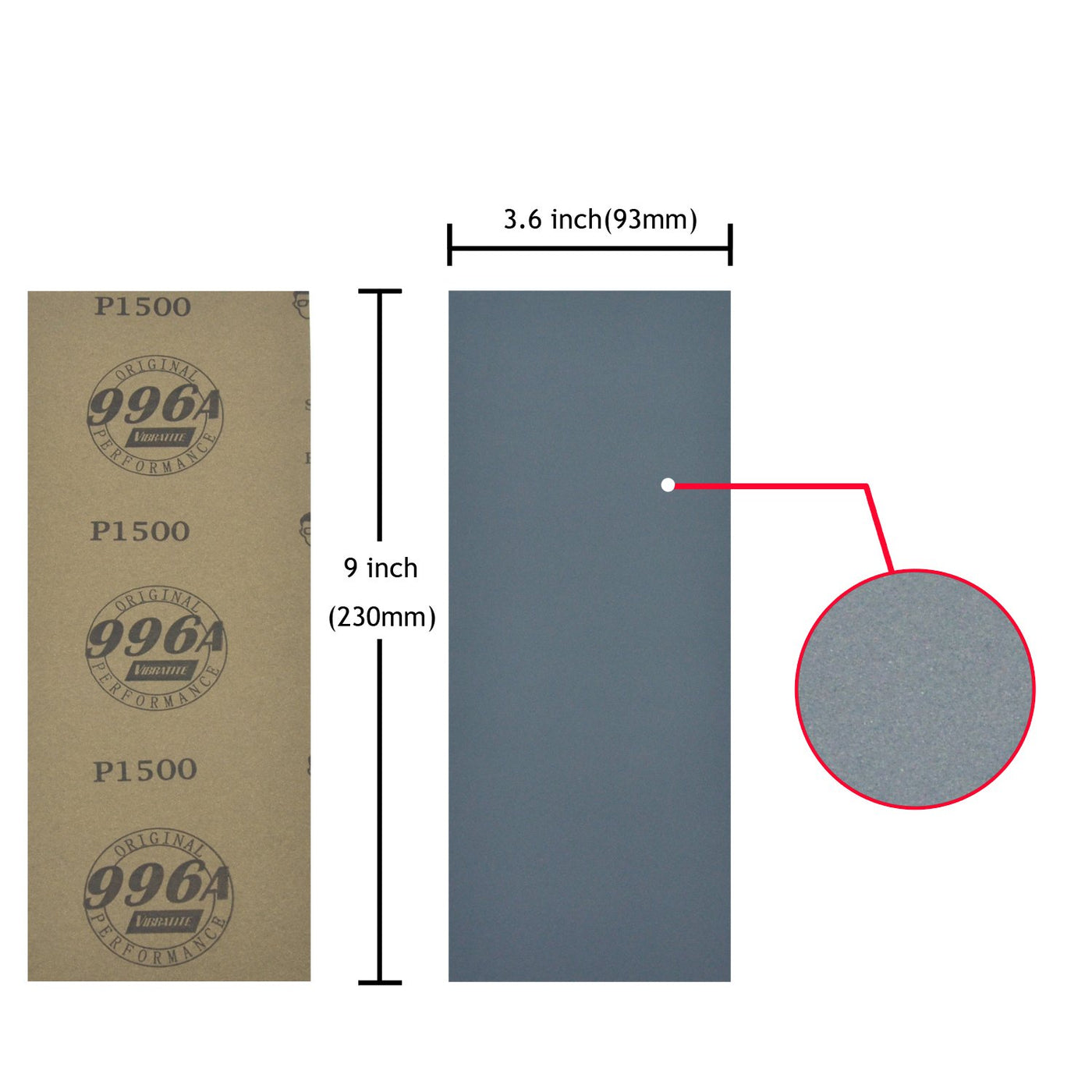 9 x 3.6 inch (230x93mm) Sanding Sheets