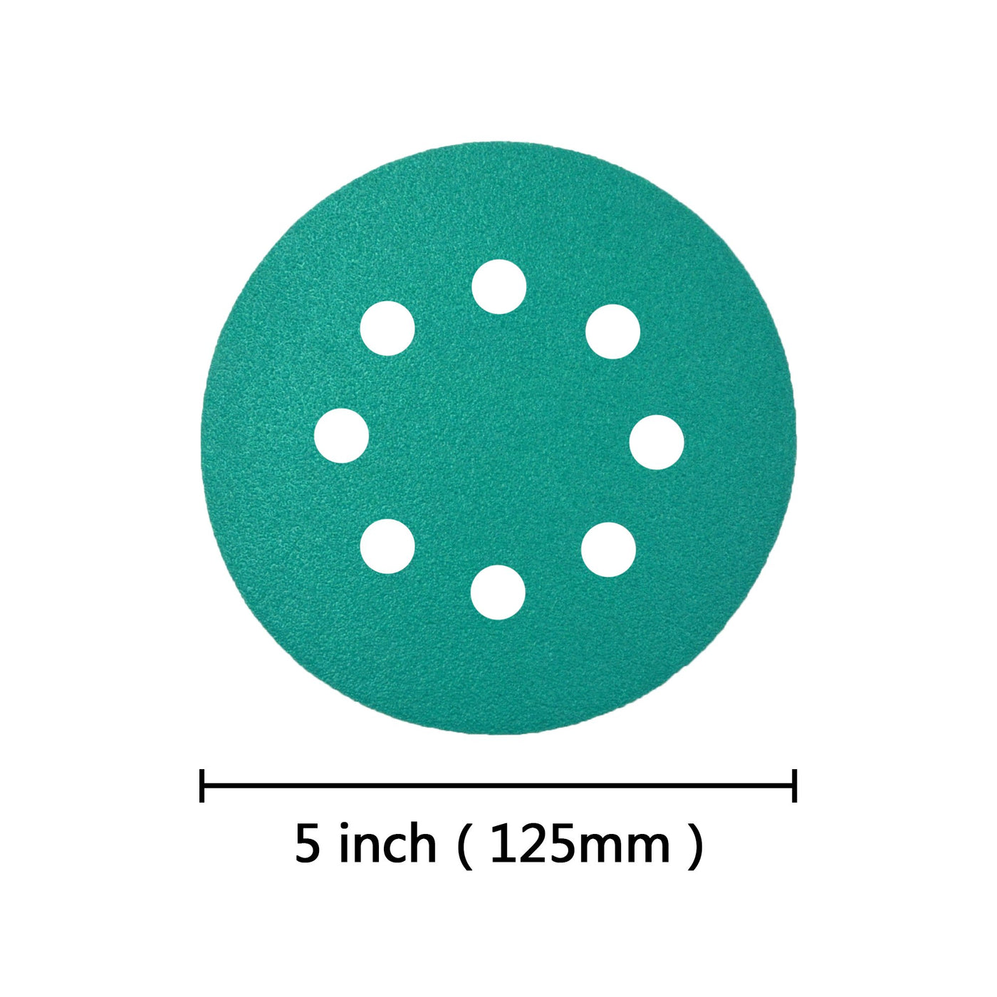 5 Inch Green Grain 8 Holes Hook & Loop Sanding Discs