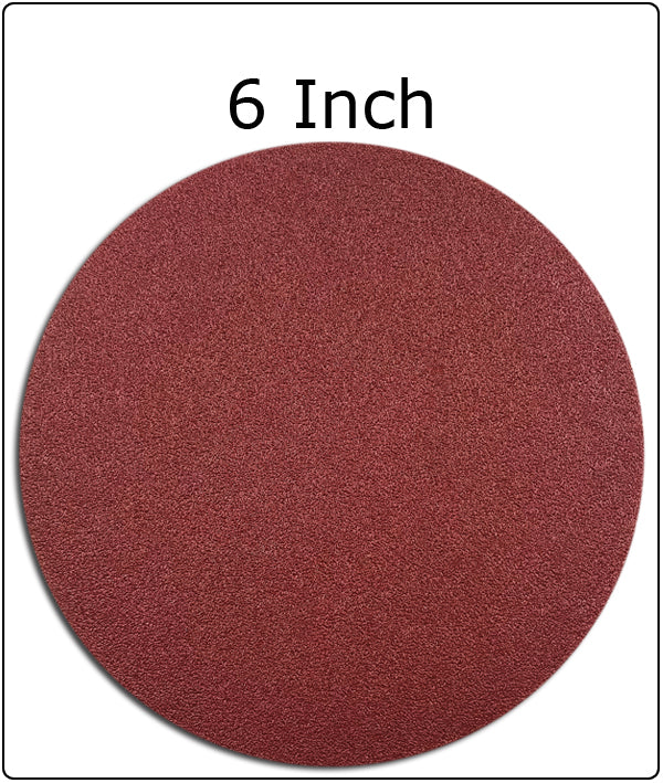 6 Inch Red Grain Hook & Loop Sanding Discs