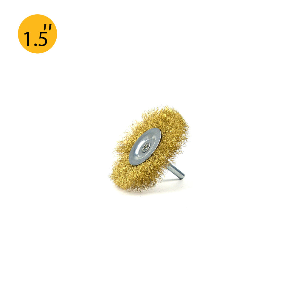 1.5" (38mm) x 6mm Mounted Shank 0.13mm Brass Wire Wheel Brushes