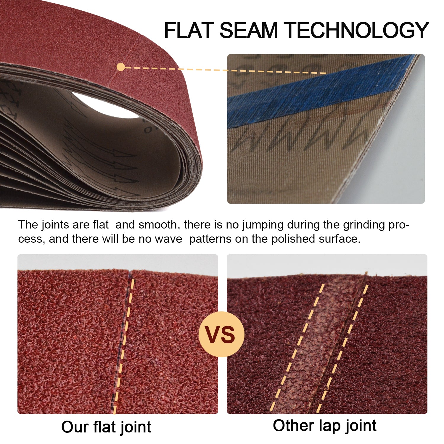 3" x 21" (75x533mm) Aluminum Oxide A/O Sanding Belt, 1 PC