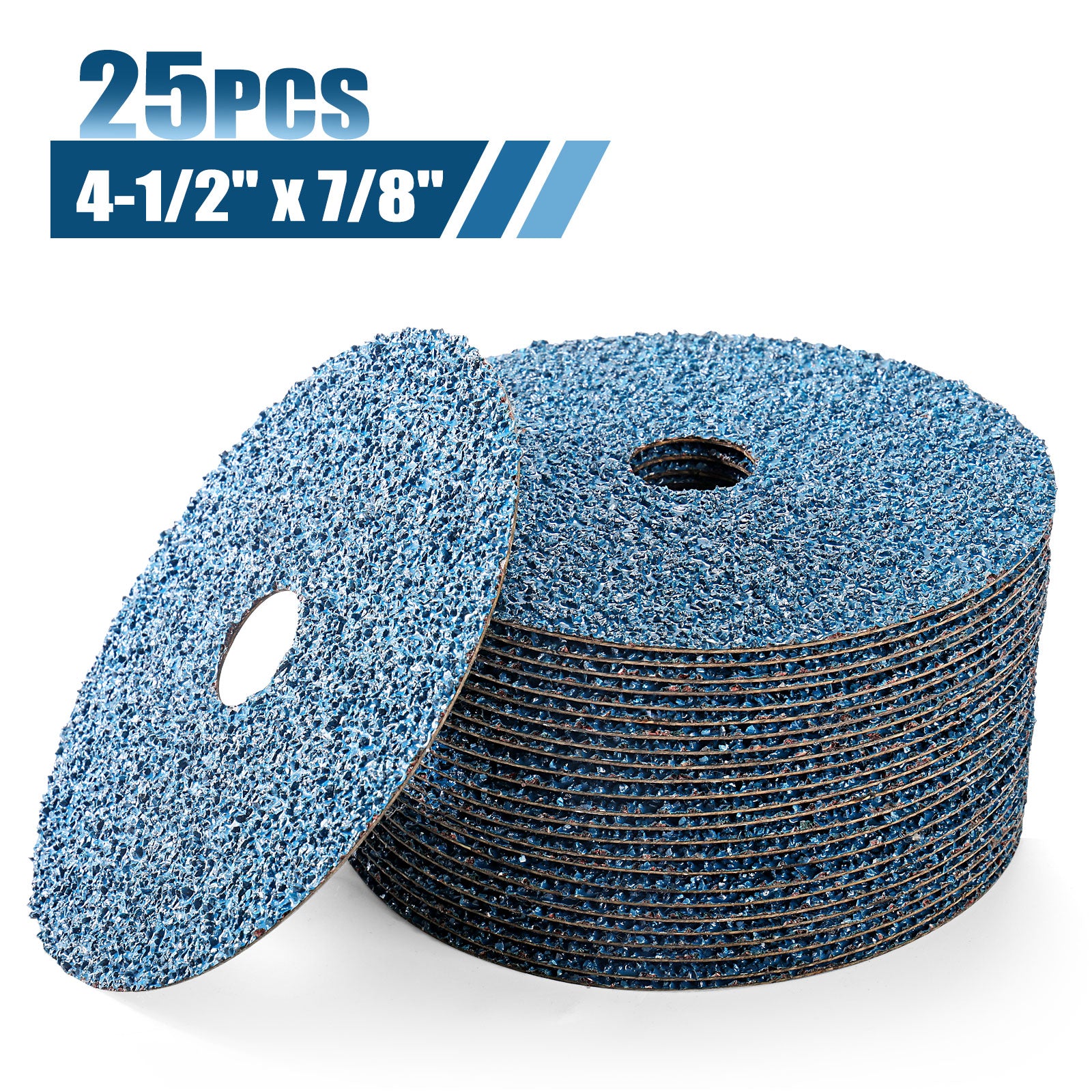 4-1/2" x 7/8" Zirconia Resin Fiber Sanding Discs - 25Pcs/Box