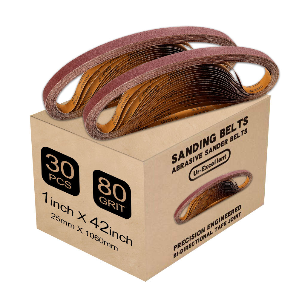1" x 42" (25x1060mm) Aluminum Oxide A/O Sanding Belt - 30Pcs/Box