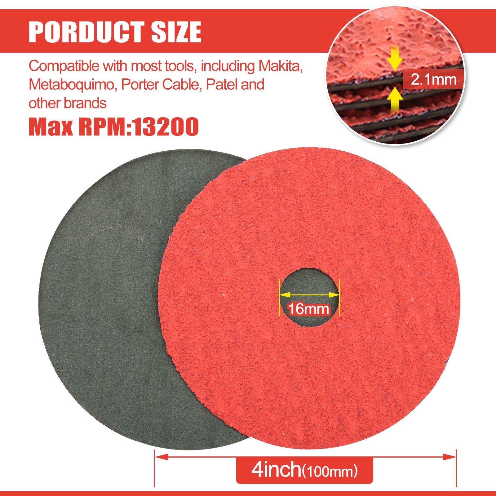 4" x 5/8" Ceramic Resin Fiber Sanding Discs