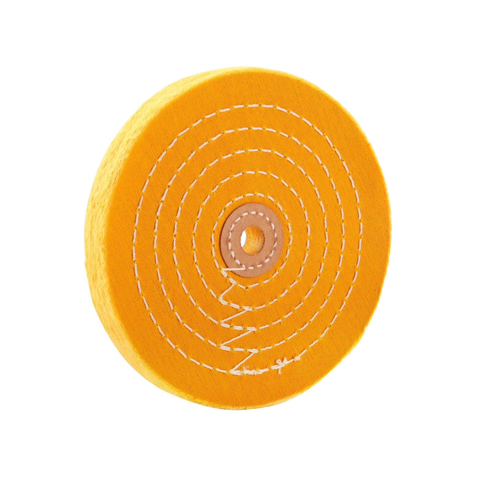 6" (152mm) x 1/2" (13mm) Arbor Hole Cotton Buffing Wheel Yellow (42Ply)