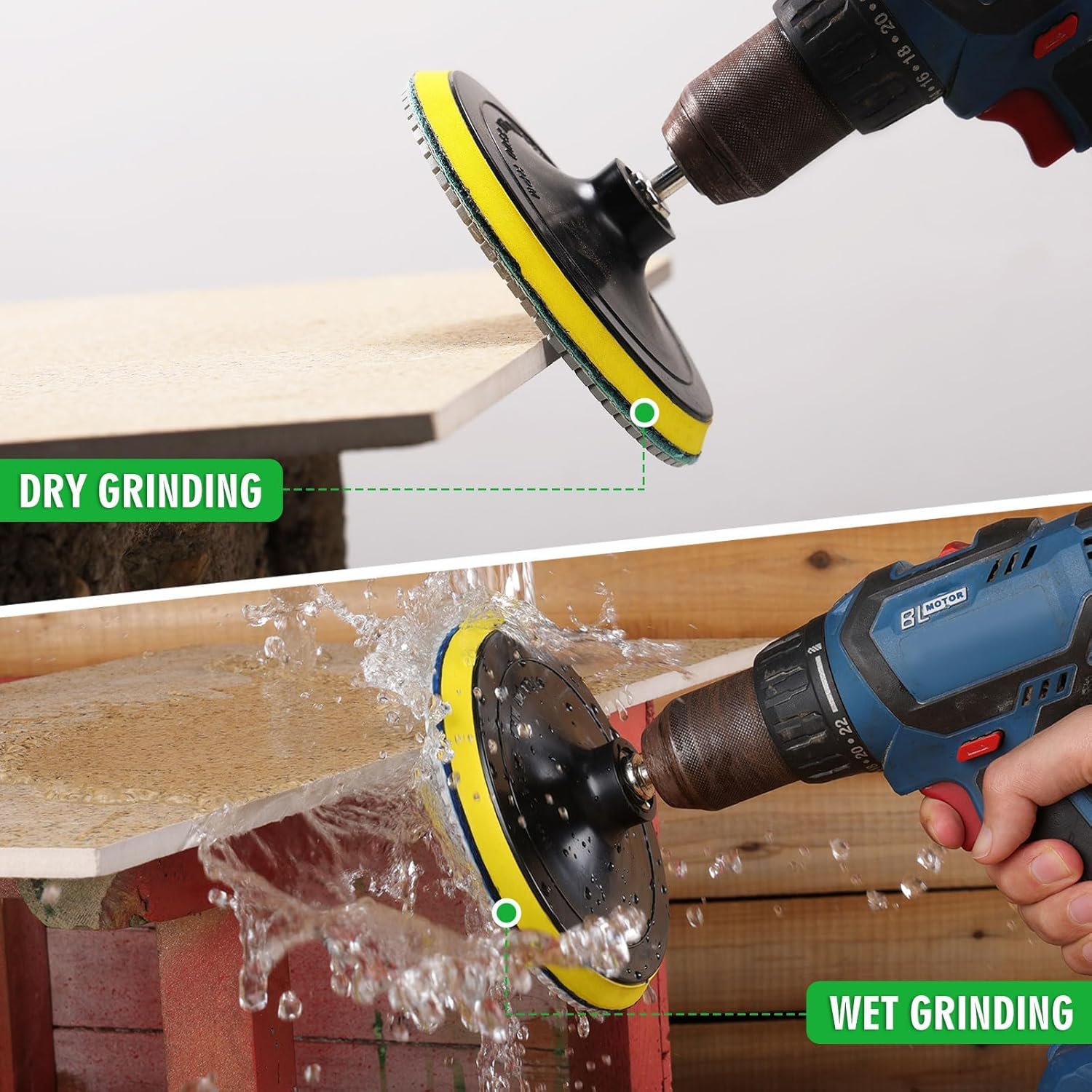 6" Diamond Polishing Pads Wet/Dry 50–3000 Grit for Stone & Concrete - 8Pcs/Box