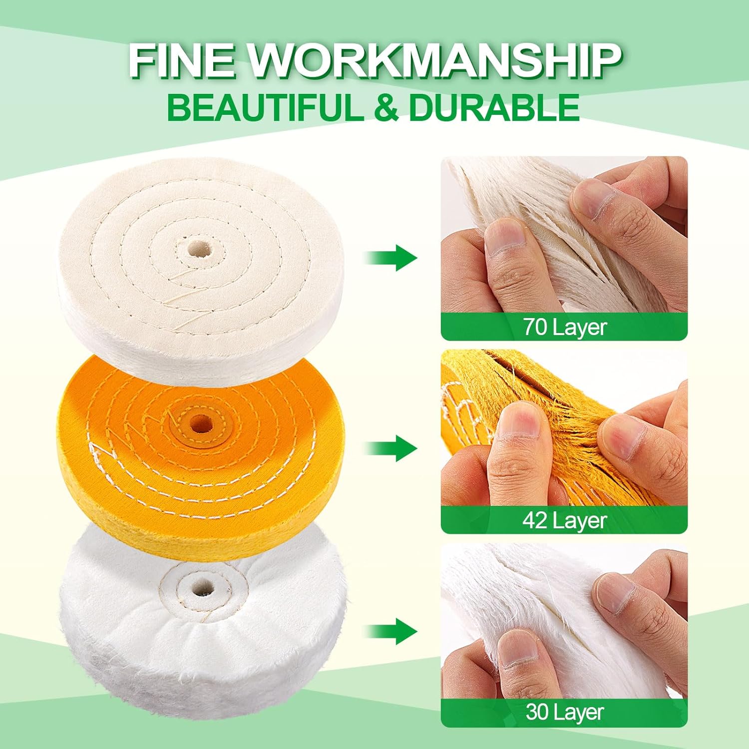 6PCS Polishing Wheels Kit for Bench Grinder with 5/8" Arbor Hole