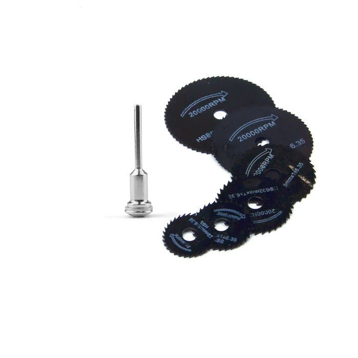 Black HSS(High Speed Steel) Mini Circular Saw Blades 1/8" (3.175mm) Shank Cutting Discs for Dremel Rotary Tools, 7pcs Set