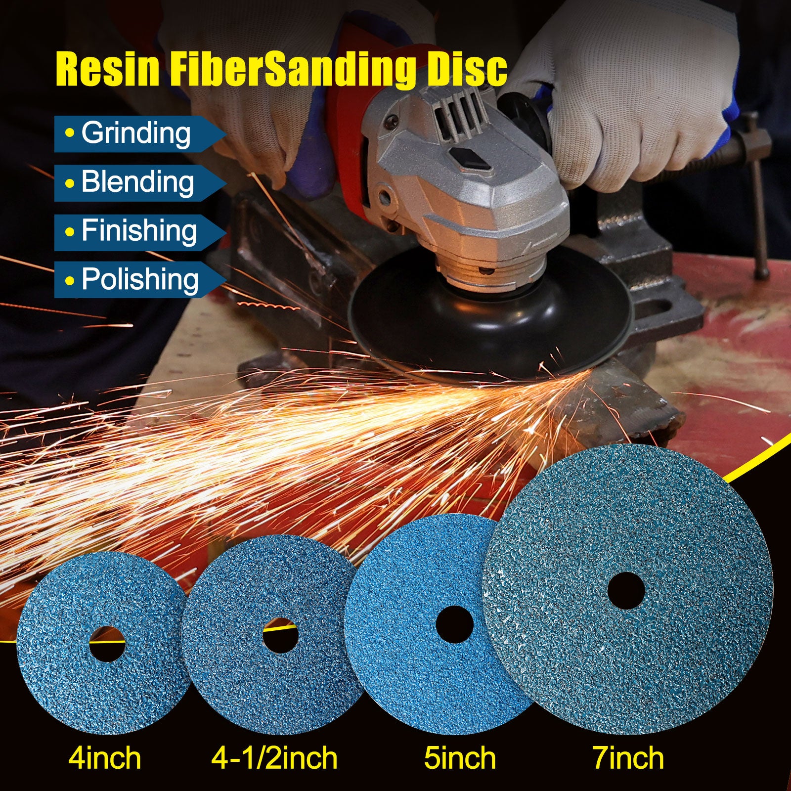 5" x 7/8" Zirconia Resin Fiber Sanding Discs - 1Pc