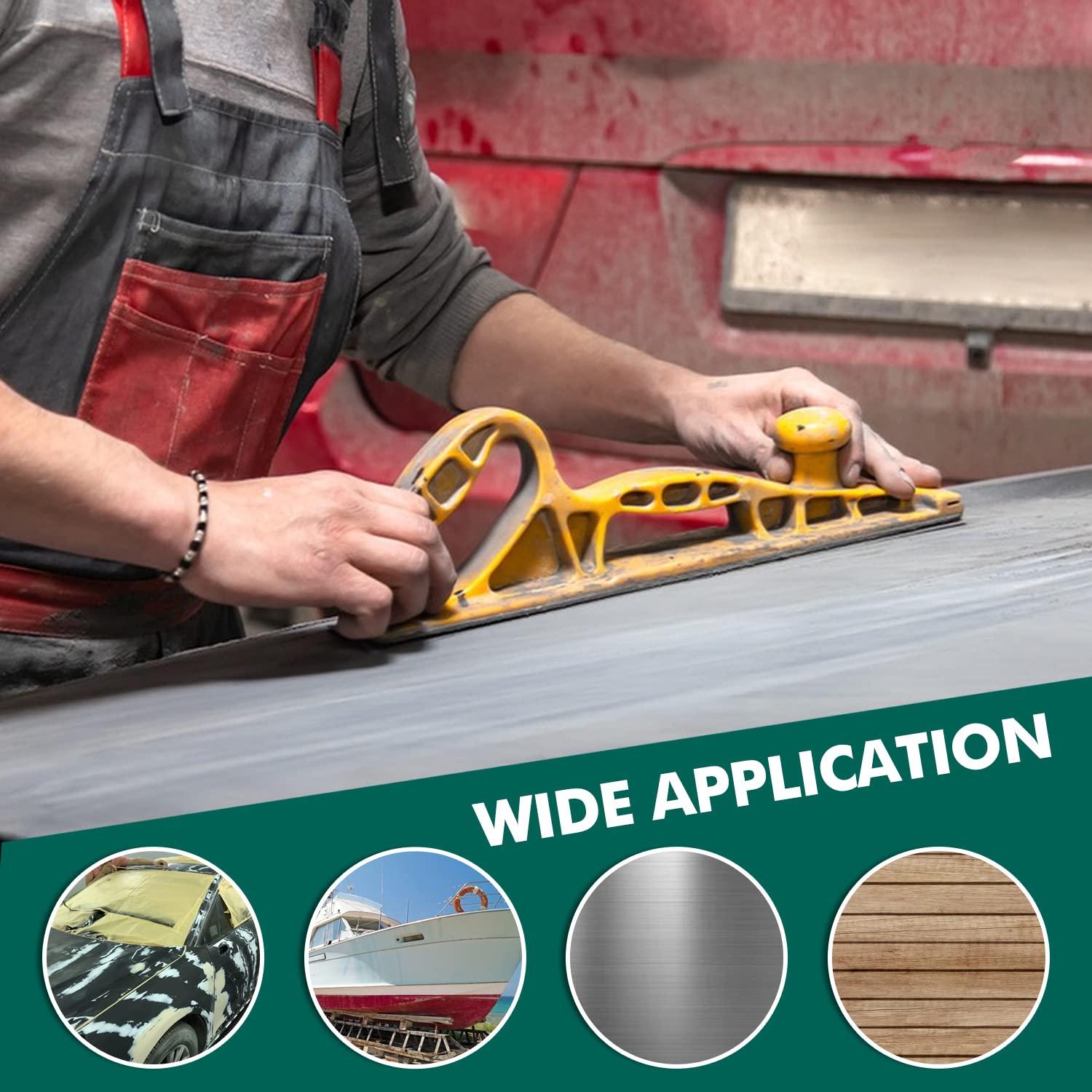 PSA Longboard Sandpaper,400 Grit,25 PCS Sanding Sheets,2-3/4" x 16-1/2" Self-Adhesive Stickyback Wet Dry Green Film Sandpaper