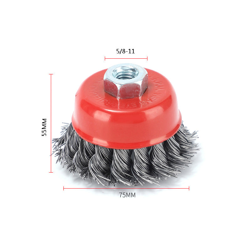 3” x 5/8”-11 Threaded Arbor Wire Cup Brush for Grinder