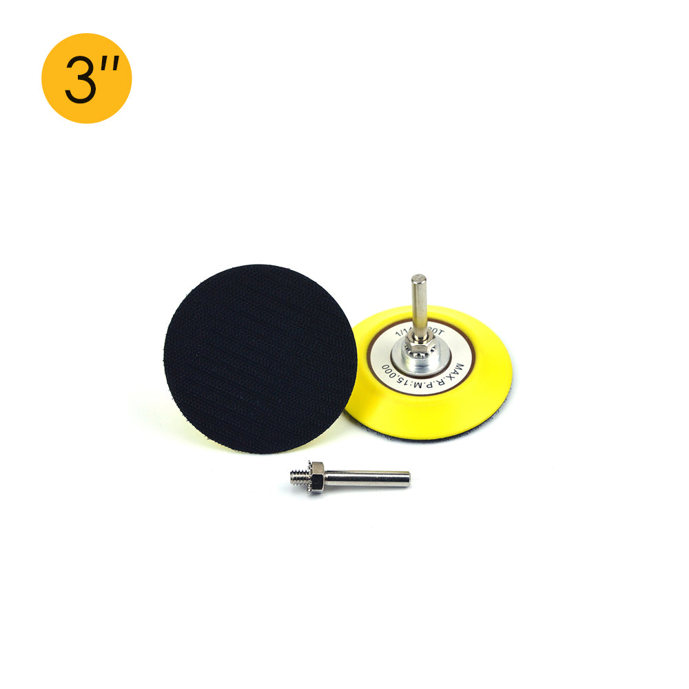 3" (75mm) x 6mm Shank Hook & Loop Back-up Sanding Pads