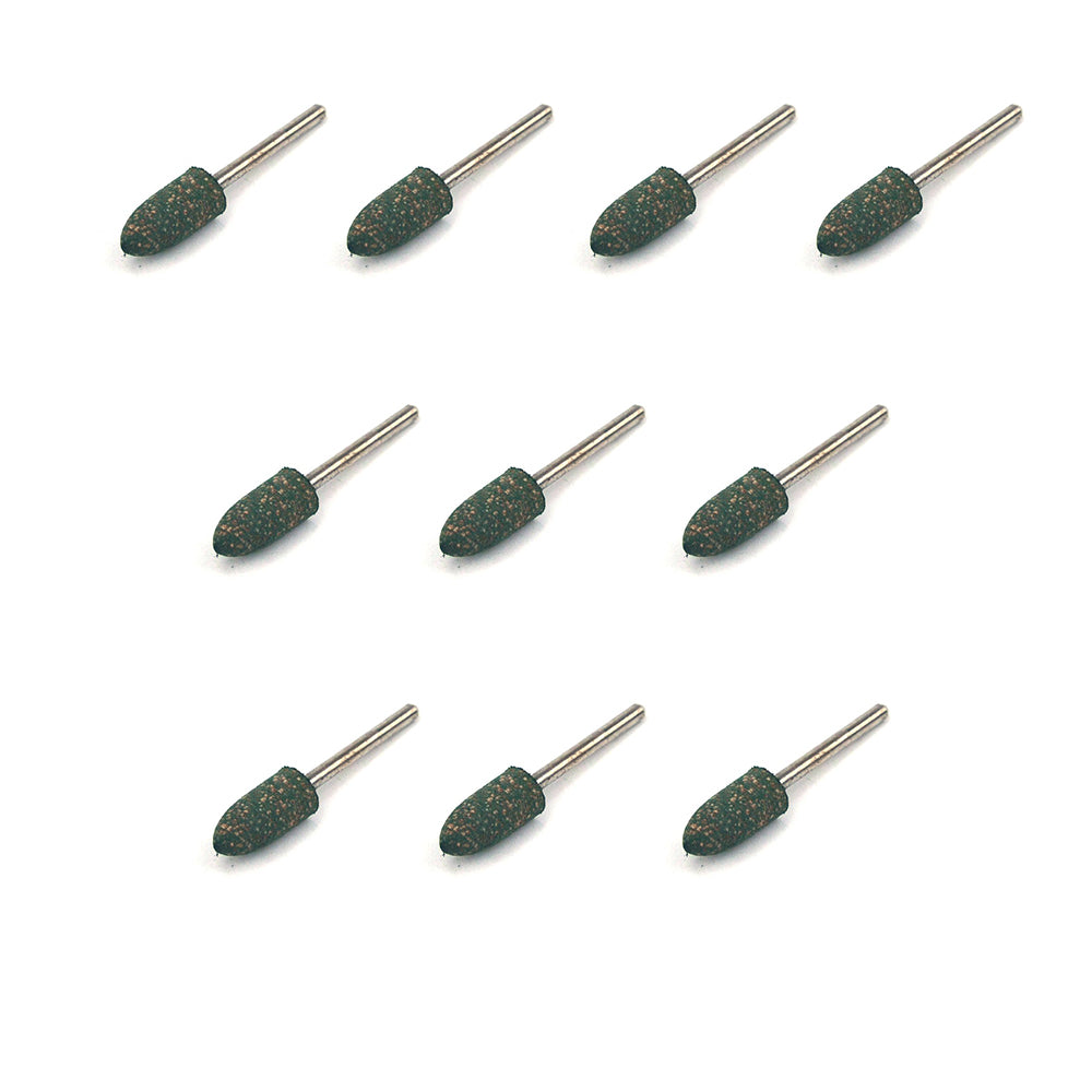 8mm x 3mm Mounted Shank Sesame Rubber Polishing Points Buffing Heads, Conical