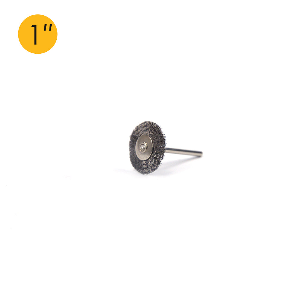 1" (25mm) x 3mm Shank Mounted Stainless Steel Wire Wheel Brushes