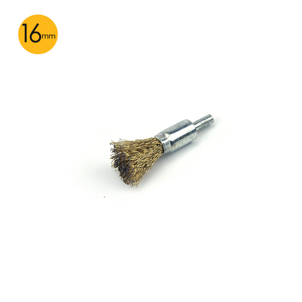 16mm x 6mm Shank Mounted Copper Plated Stainless Steel Wire End Brushes