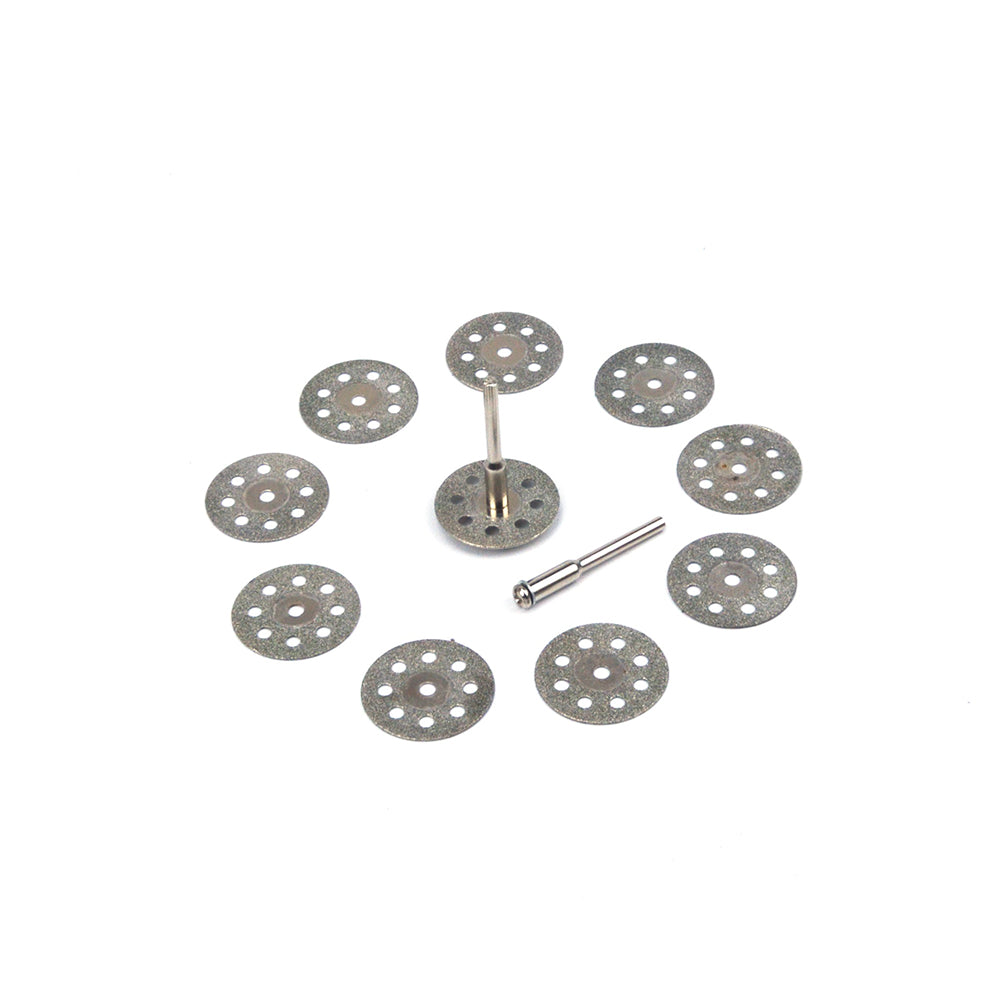 25mm 8-hole Mini Carborundum Cutting Discs 3mm Shank Cutting Wheels, 12pcs Set