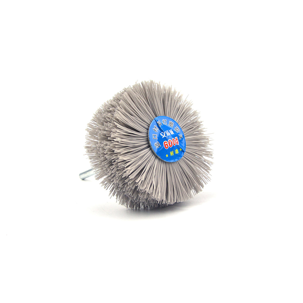 600 Grit 6mm Shank Mounted Nylon Wire Grinding Flower Head Wheel Brush for Woodworking