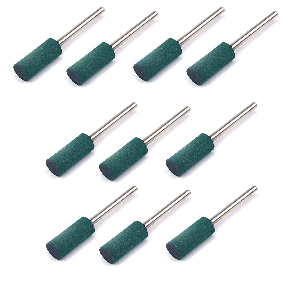 8mm x 3mm Mounted Shank Rubber Polishing Points Buffing Heads, Cylindrical