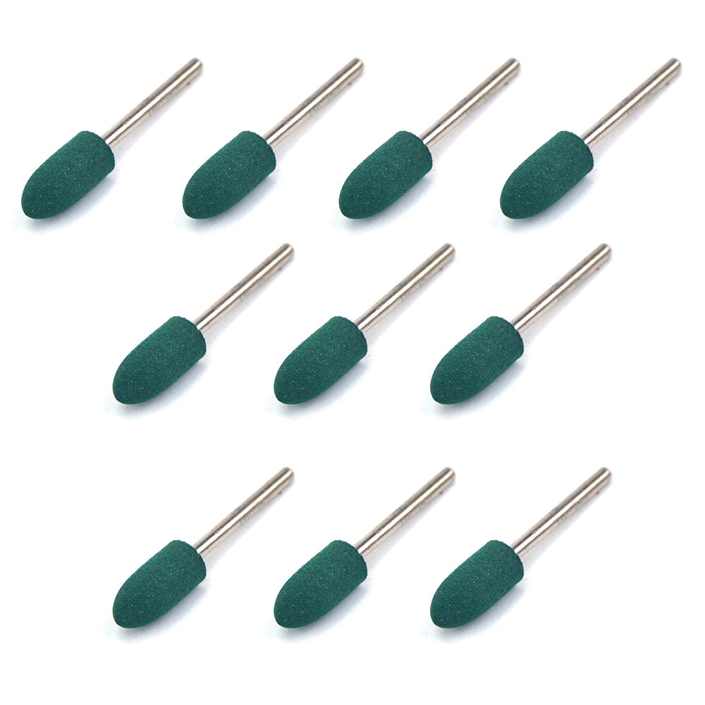 8mm x 3mm Mounted Shank Rubber Polishing Points Buffing Heads, Conical