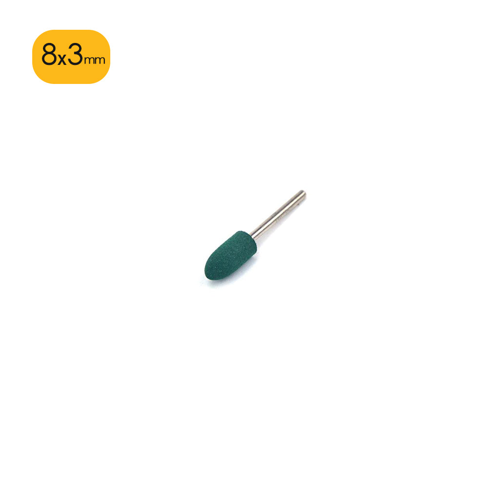 8mm x 3mm Mounted Shank Rubber Polishing Points Buffing Heads, Conical