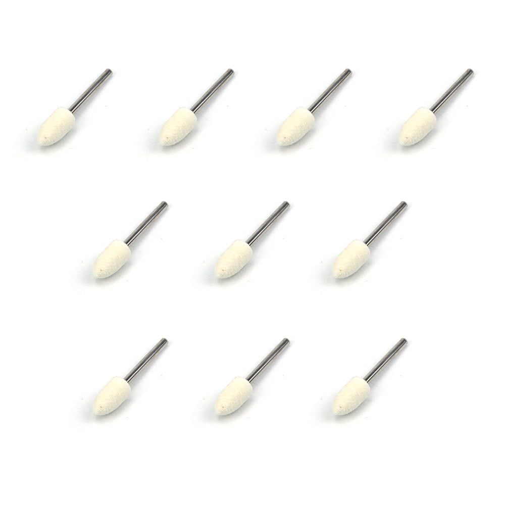8mm x 3mm Mounted Shank Wool Felt Bobs Mandrel Grinding Polishing Points Buffing Heads, Conical