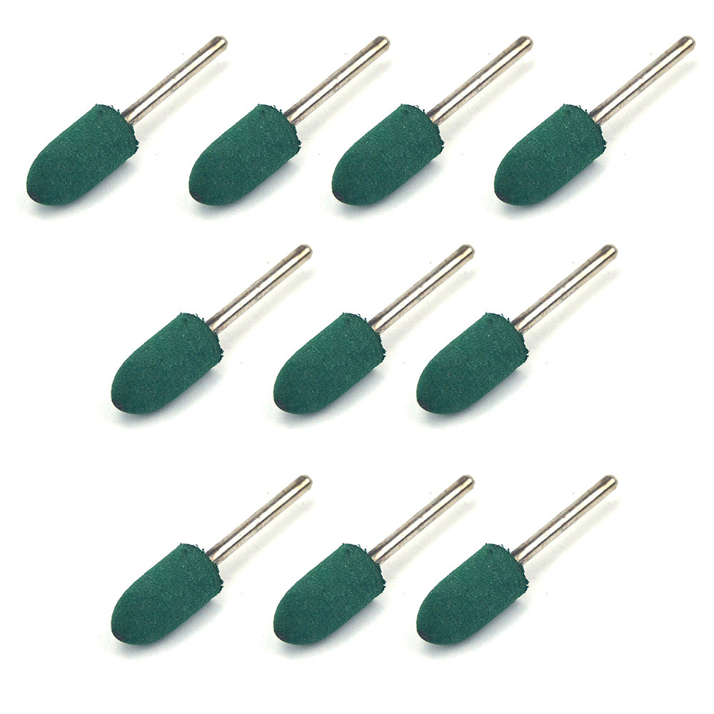 10mm x 3mm Mounted Shank Rubber Polishing Points Buffing Heads, Conical