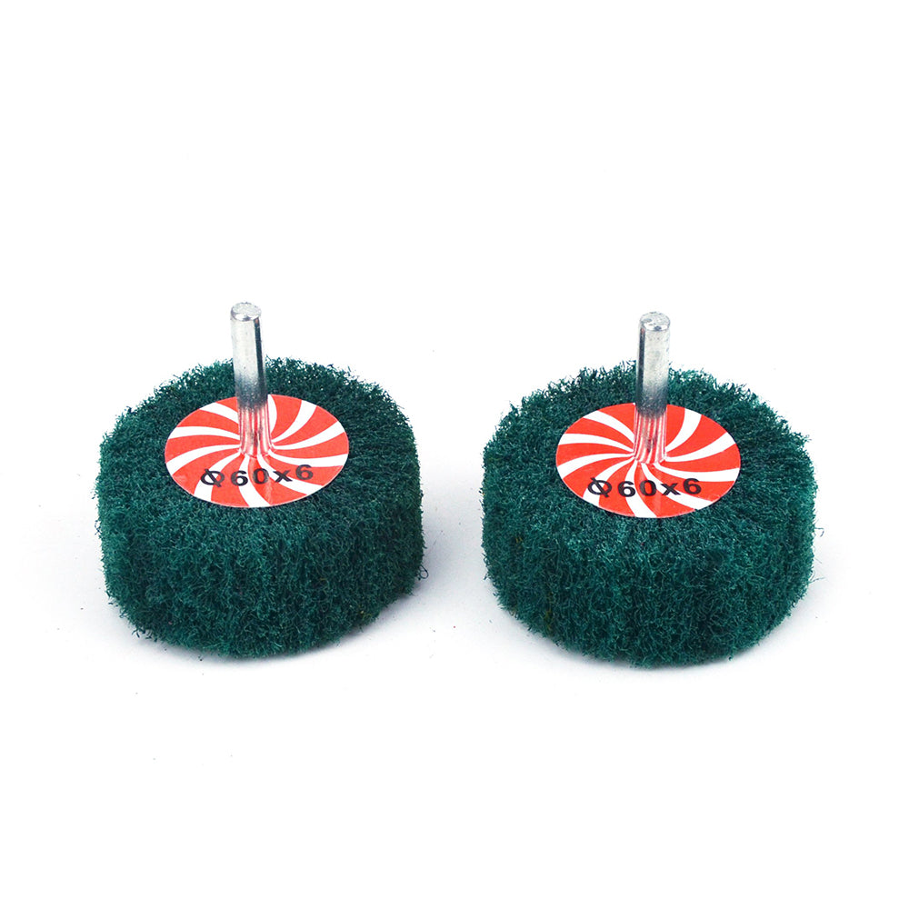 60mmx25mmx6mm Mounted Shank Cylinder Points Scouring Pad Flap Grinding Wheels, 120 Grit