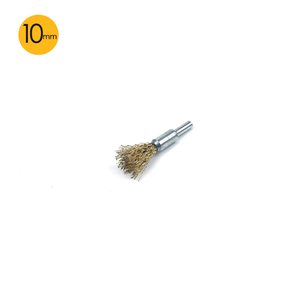 10mm x 6mm Shank Mounted Copper Plated Stainless Steel Wire End Brushes