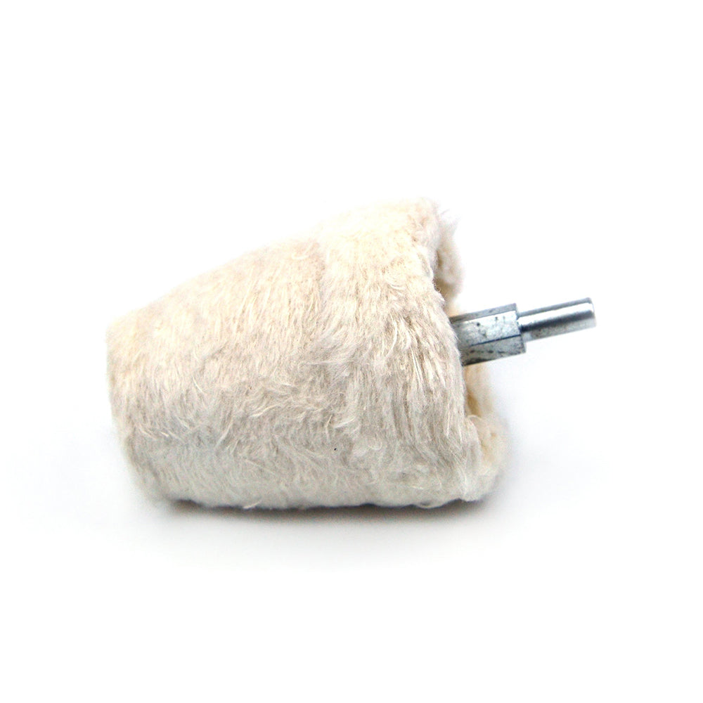 60x55mm x 6mm Shank Mounted Cotton Buffing Wheels, Conical
