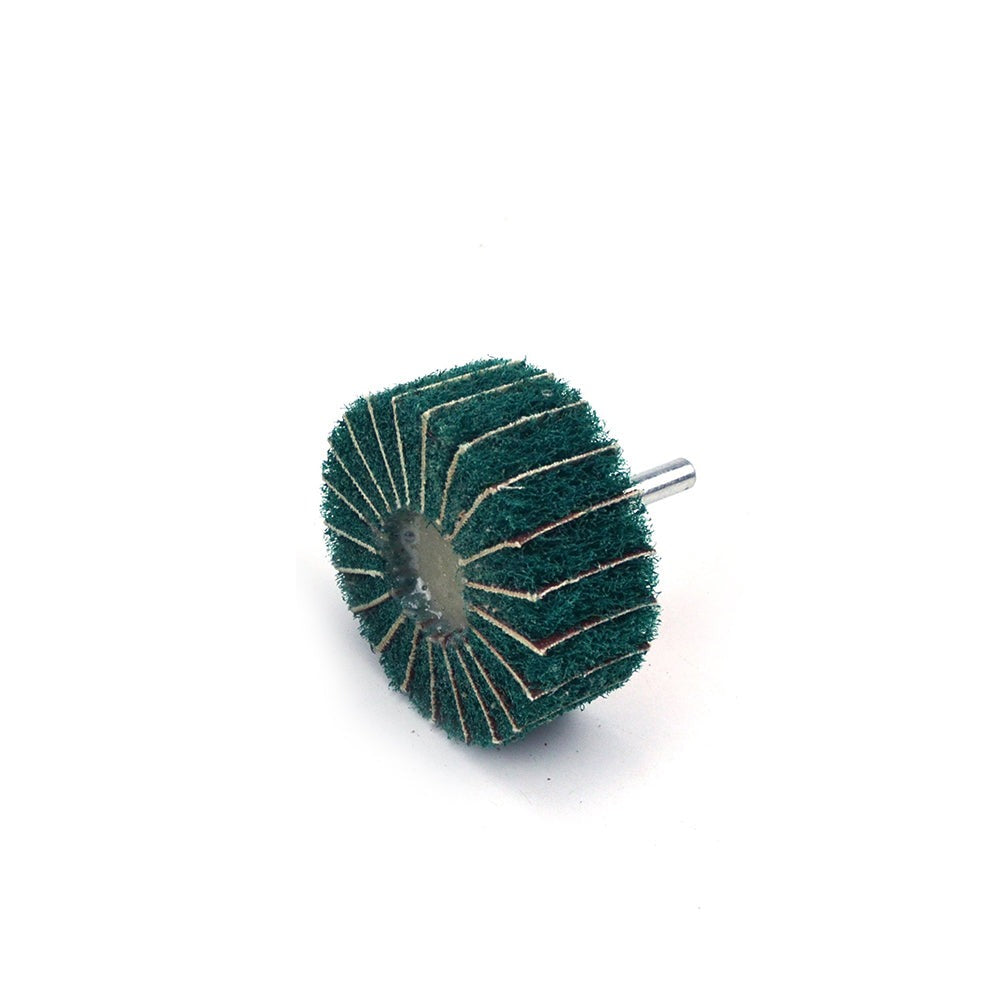 60mmx25mmx6mm Mounted Shank Cylinder Points Scouring Pad Interleaf Flap Grinding Wheels, 120 Grit