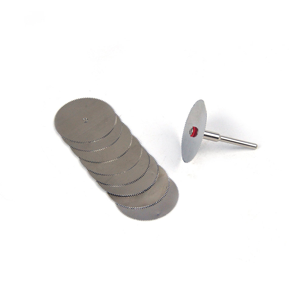 32mm Stainless Steel Mini Circular Saw Blades 3mm Screw Mandrel Cutting Discs for Dremel Rotary Tools, 11pcs Set