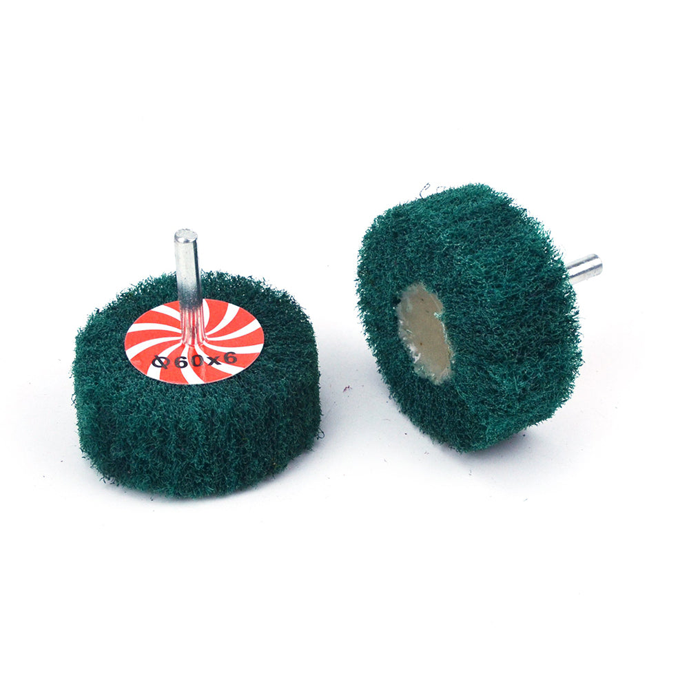 60mmx25mmx6mm Mounted Shank Cylinder Points Scouring Pad Flap Grinding Wheels, 120 Grit