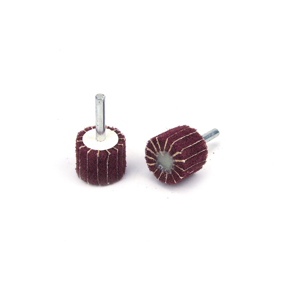 30mmx25mmx6mm Mounted Shank Cylinder Points Scouring Pad Interleaf Flap Grinding Wheels, 240 Grit