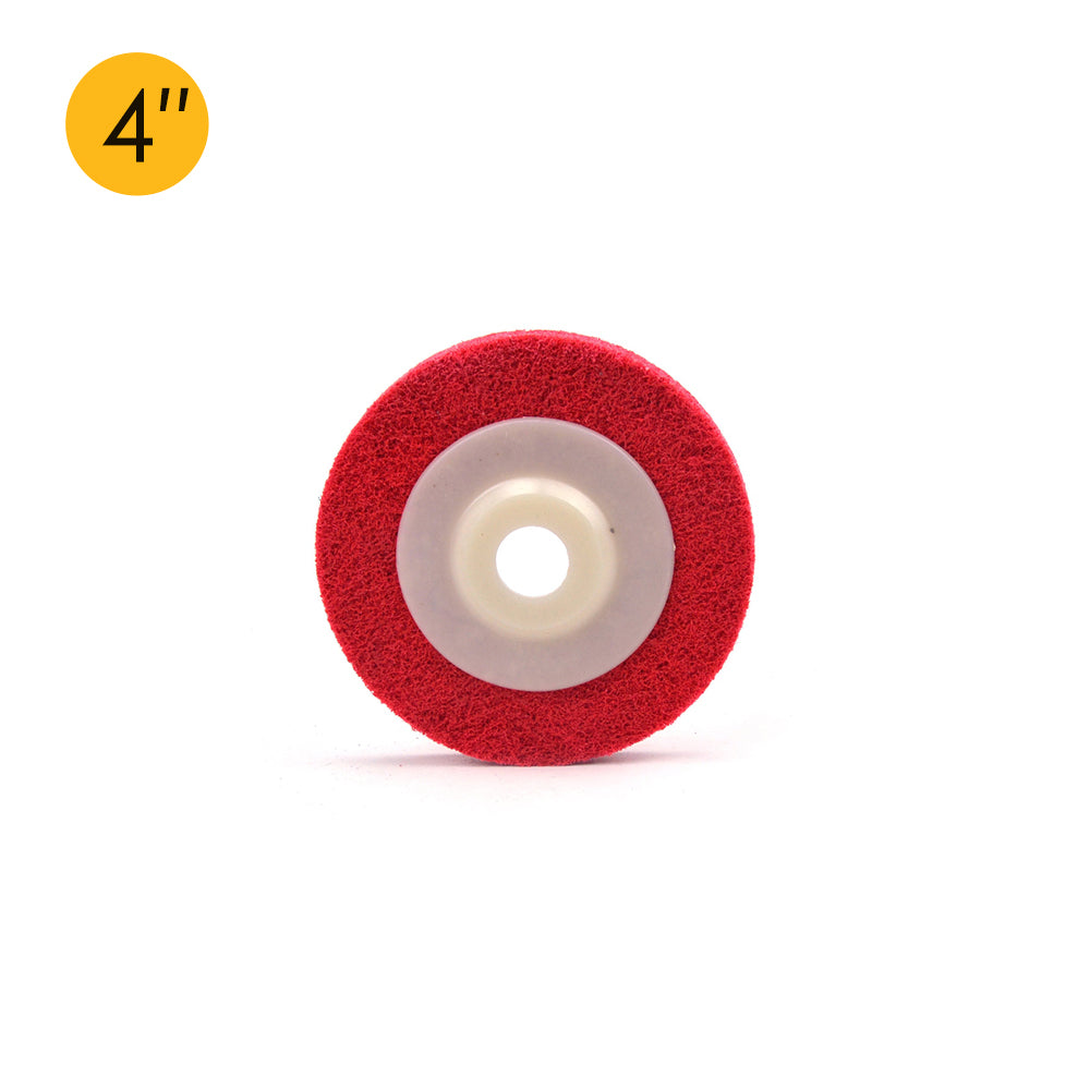 4" (100mm) x 10mm Nylon Fiber Buffing Polishing Wheel Sanding Disc for Angle Grinders, White Corundum