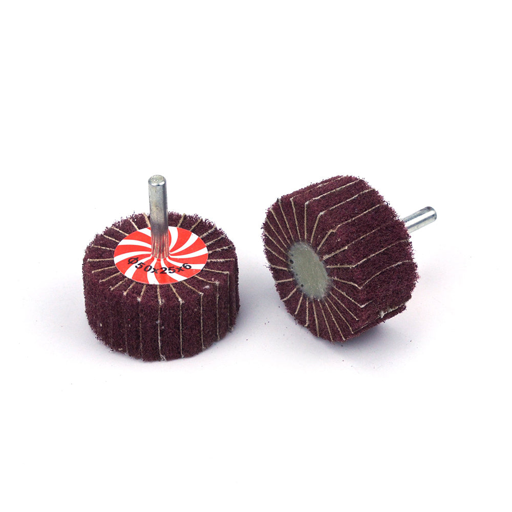 50mmx25mmx6mm Mounted Shank Cylinder Points Scouring Pad Interleaf Flap Grinding Wheels, 240 Grit