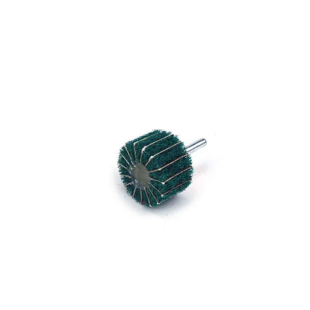 40mmx25mmx6mm Mounted Shank Cylinder Points Scouring Pad Interleaf Flap Grinding Wheels, 120 Grit