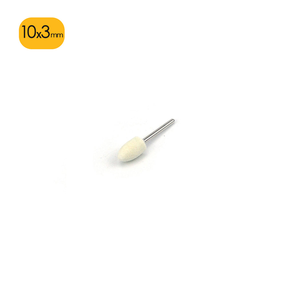 10mm x 3mm Mounted Shank Wool Felt Bobs Mandrel Grinding Polishing Points Buffing Heads, Conical