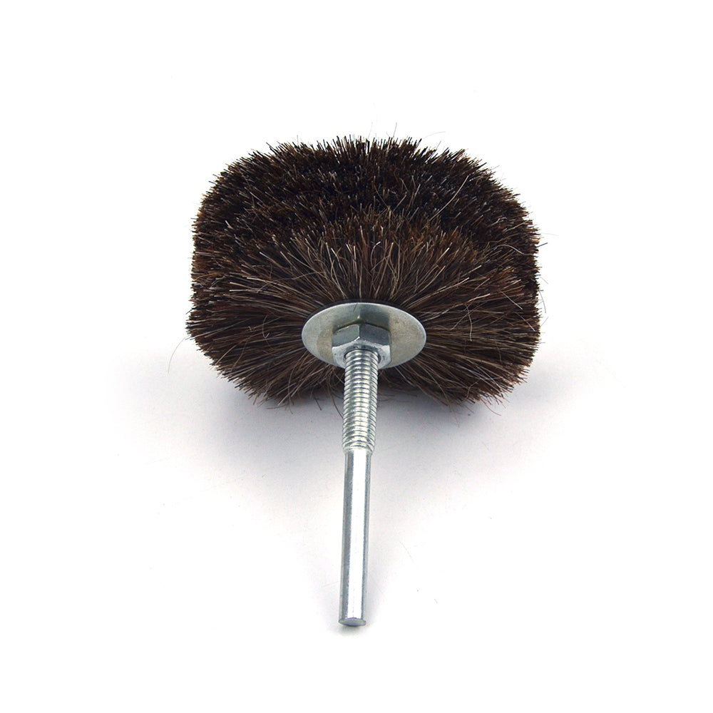 80x30mm x 6mm Mounted Shank Horse Bristle Wheel Brushes