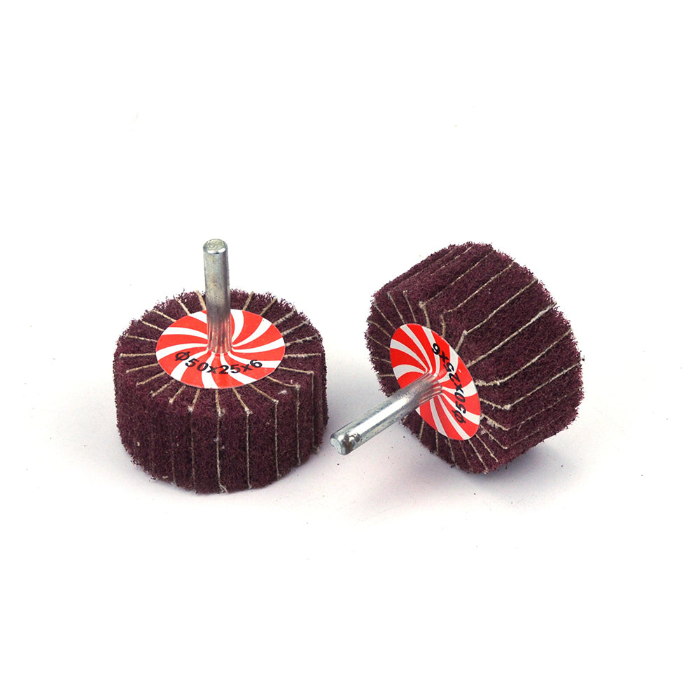 50mmx25mmx6mm Mounted Shank Cylinder Points Scouring Pad Interleaf Flap Grinding Wheels, 240 Grit