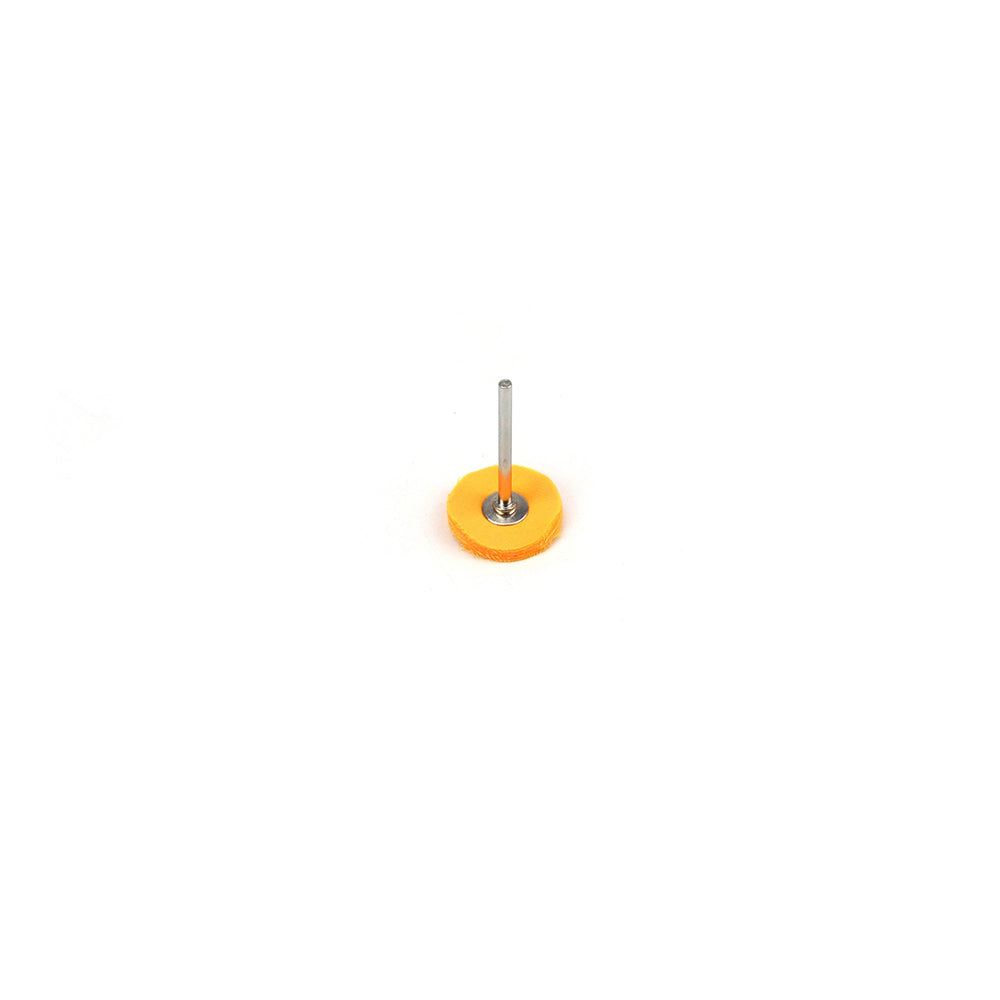1" (25mm) x 3mm Mounted Shank Cotton Buffing Wheels, Yellow, Hard