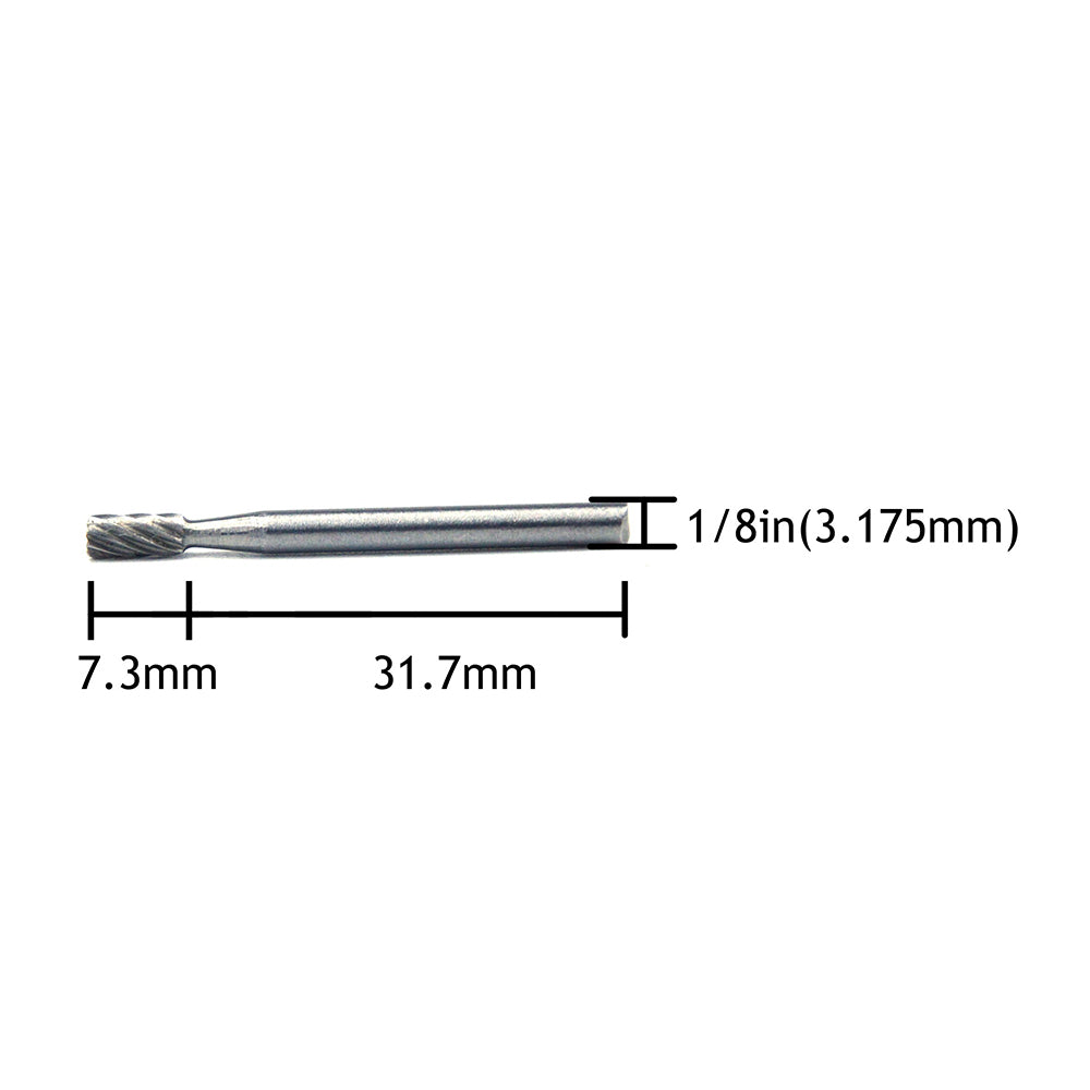 1/8" (3.175mm) Mounted Shank HSS(High Speed Steel) Woodworking Carbide Burrs Rotary File, 6pcs Set