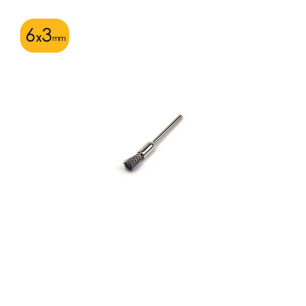 6mm x 3mm Mounted Shank Stainless Steel Wire End Brushes