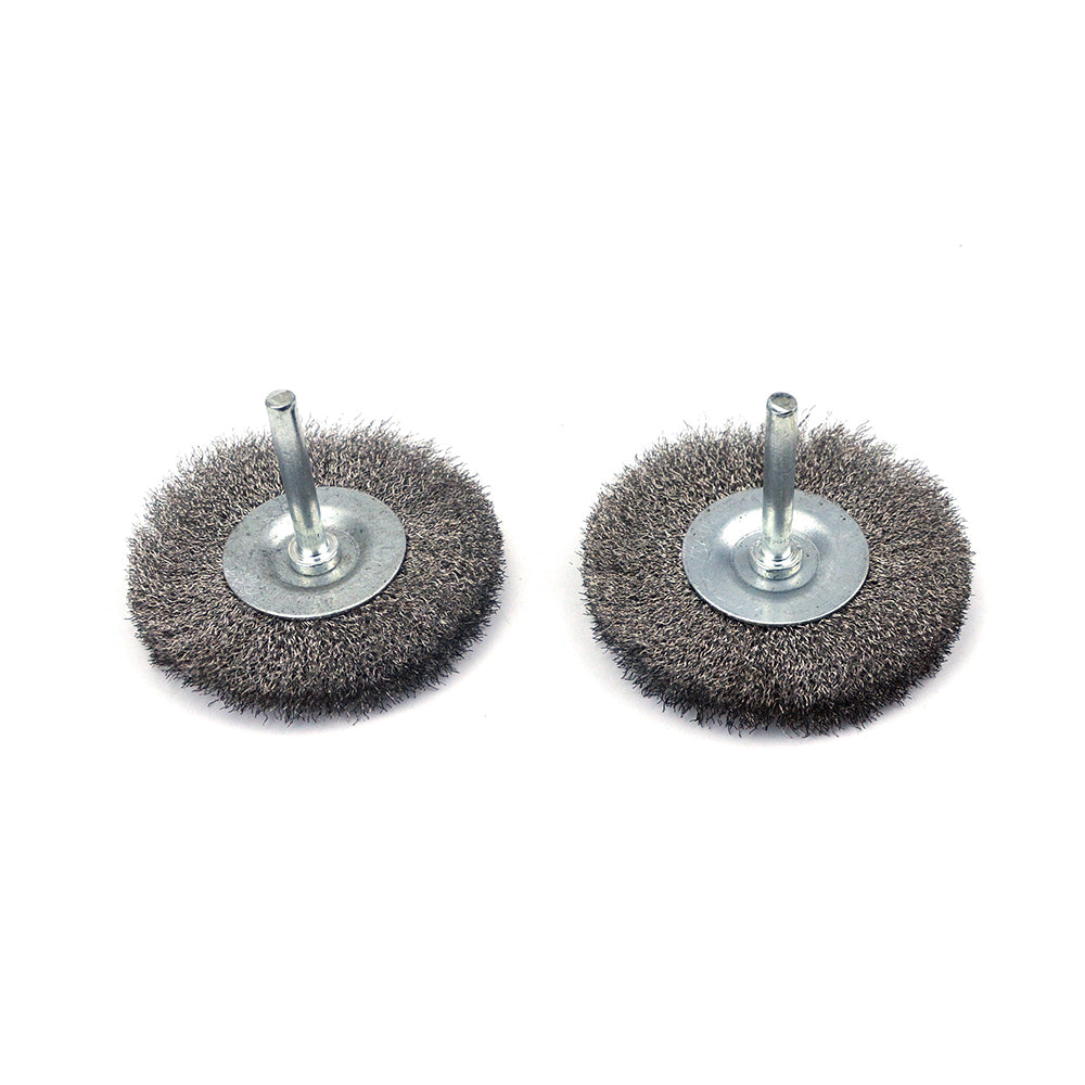 3" (75mm) x 6mm Mounted Shank 0.15mm Stainless Steel Wire Wheel Brushes