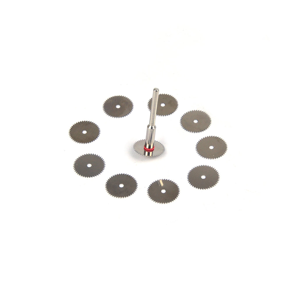16mm Stainless Steel Mini Circular Saw Blades 3mm Screw Mandrel Cutting Discs for Dremel Rotary Tools, 11pcs Set