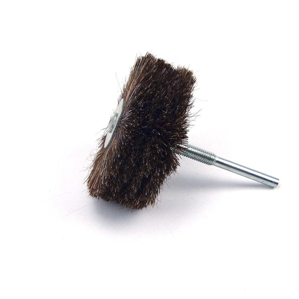 80x30mm x 6mm Mounted Shank Horse Bristle Wheel Brushes