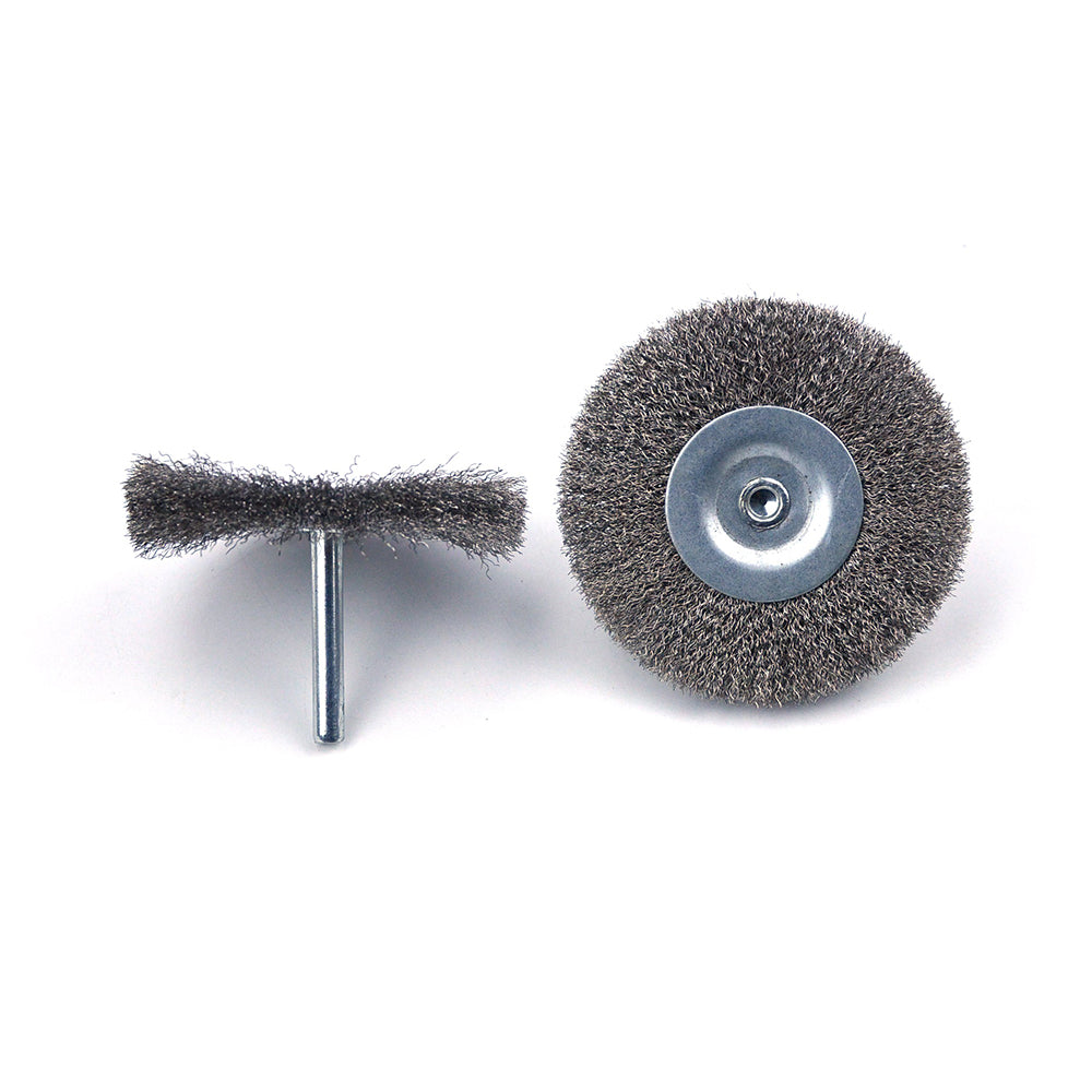 3" (75mm) x 6mm Mounted Shank 0.15mm Stainless Steel Wire Wheel Brushes