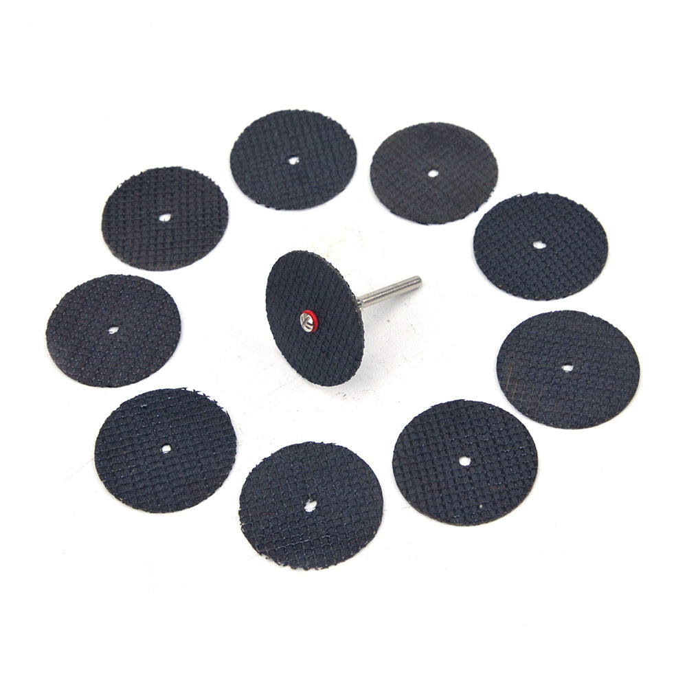 32mm Reinforced Fiberglass Cut Off Wheels Abrasive Cutting Tool Disc with Mandrel, 11pcs Set