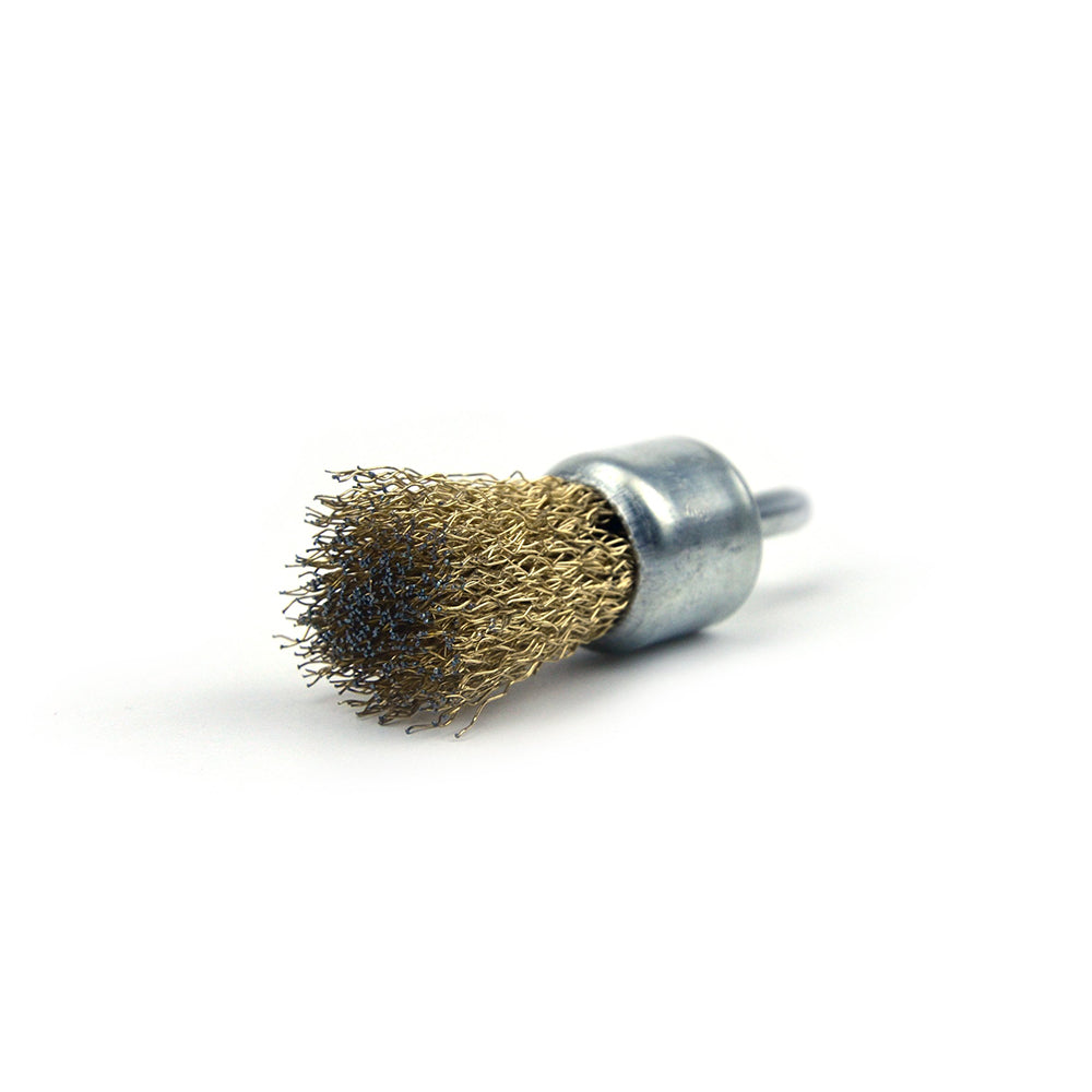 25mm x 6mm Shank Mounted Copper Plated Stainless Steel Wire End Brushes