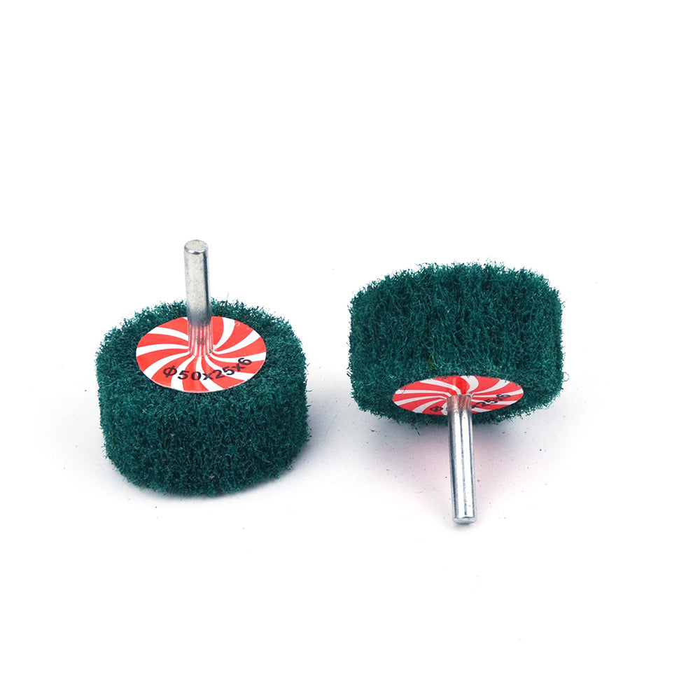 50mmx25mmx6mm Mounted Shank Cylinder Points Scouring Pad Flap Grinding Wheels, 120 Grit