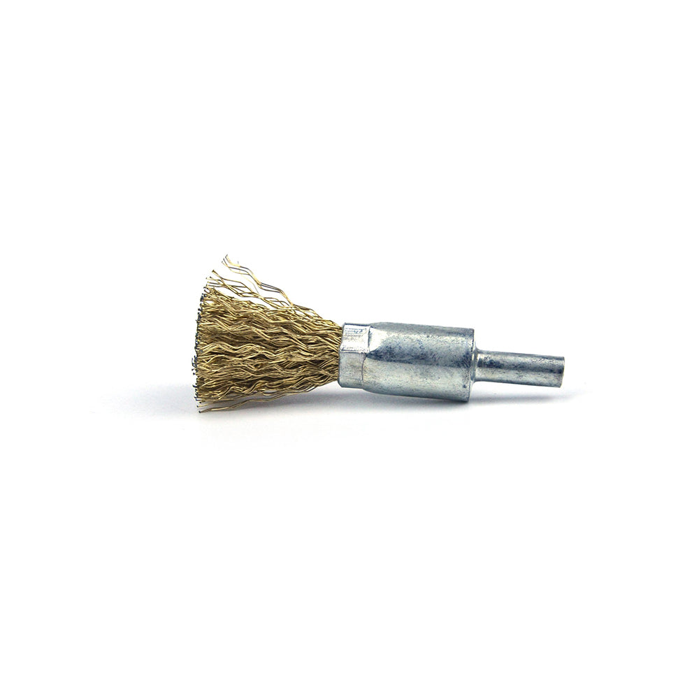 16mm x 6mm Shank Mounted Copper Plated Stainless Steel Wire End Brushes
